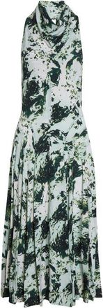 Proenza Schouler Adelide Print Cowl Neck Midi Dress in Dark Green Multi at Nordstrom, Size 10