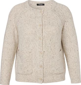 Frapp Open fijngebreide vest gestreept - Heren - Vesten - Beige - L - Polyester - Truien & Vesten