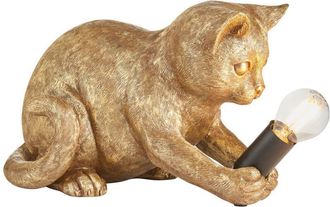 Endon Lighting Collection Kitten Table Lamp Vintage Gold Paint, Matt Black, 1x E14