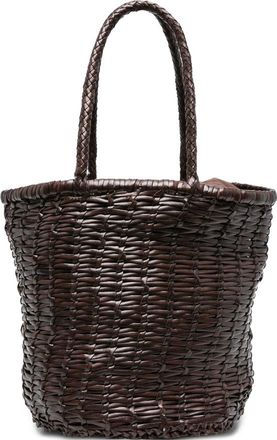 Dragon Diffusion Woven-leather Bucket Bag