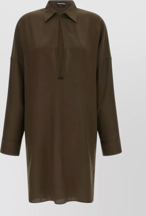 Tom Ford long sleeve tunic dress keyhole detail