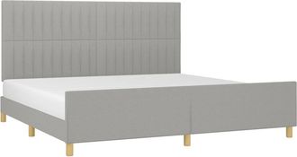 vidaXL Cama Sin Colch&oacute;n Tela Gris Claro 200x200 Cm Vidaxl
