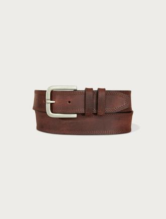 Lucky Brand Triple Needle Stitch Leather Belt