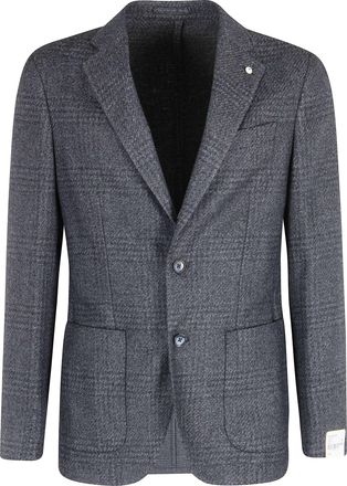 L.B.M. 1911 Jack Dark Blue Single-Breasted Wool-Blend Jacket