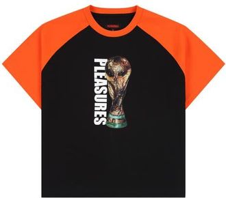 Pleasures World Cup Trophy Raglan Graphic T-Shirt in Black at Nordstrom, Size Xx-Large