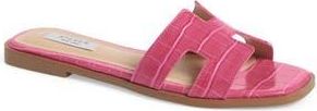 Steven New York Harlien Slide Sandal in Hot Pink Crocodile at Nordstrom Rack, Size 9.5