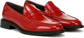 Franco Sarto Eden Penny Loafers Red Studded Moc Toe Slip-On HAWK256