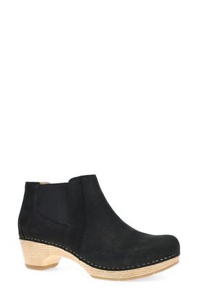 Dansko Lane Platform Chelsea Boot in Black Milled Nubuck at Nordstrom, Size 8.5-9Us