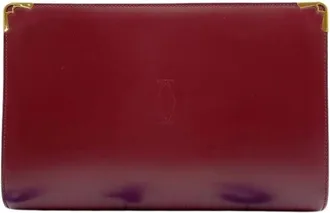 Cartier Bordeaux Leather Clutch Bag (Pre-Owned)