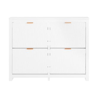 SoBuy Armario para zapatos con 4 solapas blanco