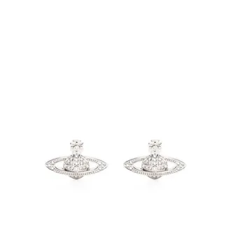 Vivienne Westwood Signature Orb Crystal Earrings Butterfly Fastening - female - Vivienne Westwood - Earrings - Gray - ONE SIZE - Accessories