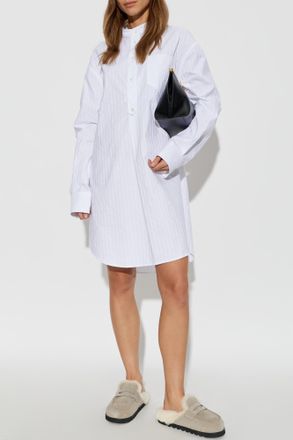 Ami Cotton Shirt With Logo, Womens, White