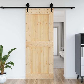 Berkfield Home Door NARVIK 90x210 cm Solid Wood Pine in Brown