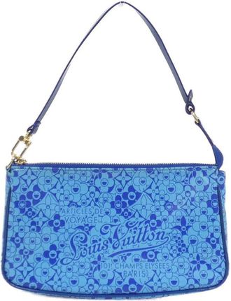 Louis Vuitton Blue Pvc Vinyl Pochette Pouch (Pre-Owned)