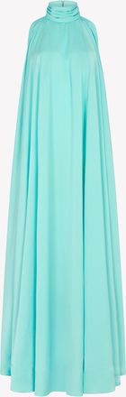 Serena Bute Draped Full Length Dress - Aqua
