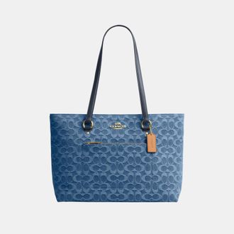 Coach Womens Station Tote Bag In Signature Denim - Blue - One Size