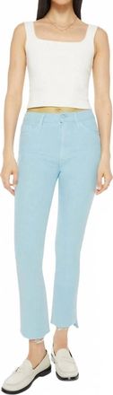 Mother Insider Crop Step Fray Jeans In Chalk It Up
