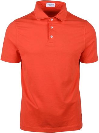 Heritage Vibrant Red Ribbed Collar Stretch Cotton Polo Shirt