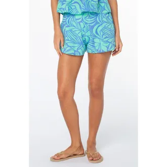 Roxy Midnight Avenue Floral Shorts in Cornflower at Nordstrom, Size X-Large