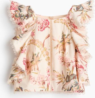 H&M Top aus Leinengemisch - Beige