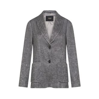 Seventy Jassen, Dames, Grijs, 2Xs, Pailletten, Giacca con paillettes