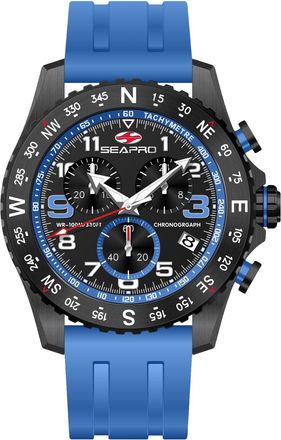 Seapro Mens Gallantry Black Round 44mm