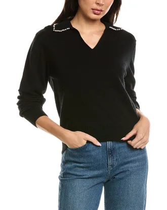 Brodie Pearl Collar Wool & Cashmere-Blend Polo Sweater