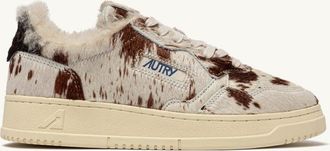 Autry SNEAKERS MEDALIST LOW EFFETTO CAVALLINO DRIP E MARRONE CON SHEARLING