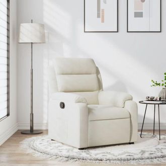 vidaXL Vidaxl - Sill&oacute;n Reclinable Terciopelo Blanco Crema
