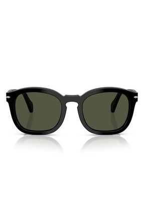 Persol 54mm Irregular Sunglasses in Black/Green at Nordstrom
