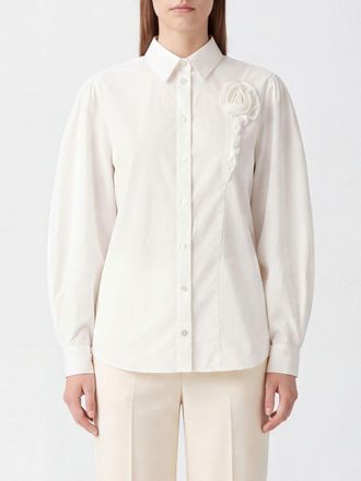 Rotate Camicia in cotone organico con maniche a palloncino e fiore applicato