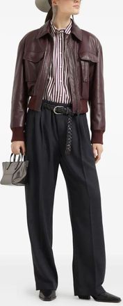 Brunello Cucinelli Brunello Cucinelli Womens Regular Pants - Dark Grey Wool - Size EU 44 (Womens)