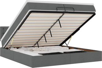 vidaXL Estructura De Cama Otomana Con Colch&oacute;n Gris Oscuro 200x200 Cm Vidaxl