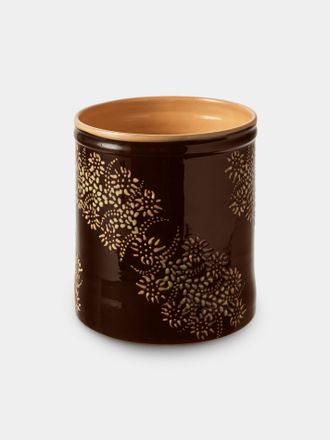 Poterie d'&Eacute;vires Flowers Hand-Painted Ceramic Utensil Pot