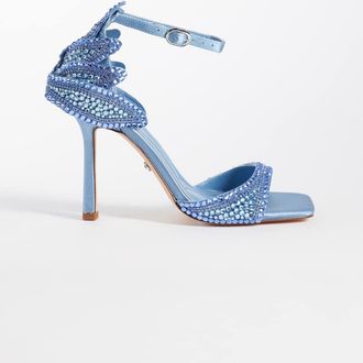 Azalea Wang Azalea Wang - Rusyn - Sandali con tacco blu decorati
