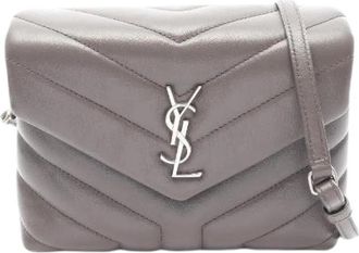 Saint Laurent Pre-owned Loulou Leren Schoudertas - Dames - Vintage Schoudertas - Grijs - ONE Size - Leer - Vintage