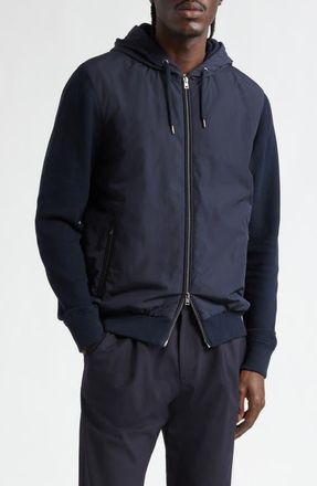 Herno Hybrid Hooded Jacket in 9201 Navy at Nordstrom, Size 38 Us