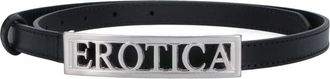 Dondup Black Nappa Leather Adjustable Belt