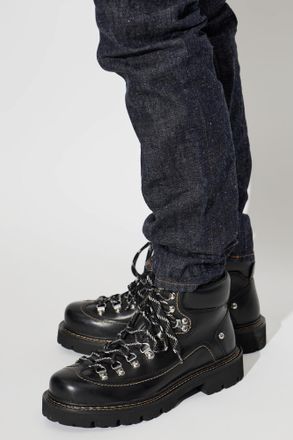 Dsquared2 Leather Shoes Canadian, Mens, Black