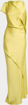 Victoria Beckham Sleeveless Draped Satin Gown