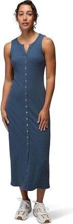 Prana Cambria Cove Maxi Dress Womens Dress Bluff Blue Heather : LG (Womens 12-14), Cotton/Elastane