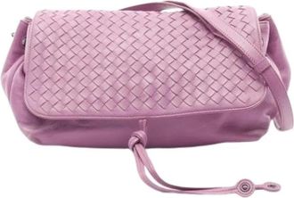 Bottega Veneta Pre-owned Cross Body Bags, female, Purple, Size: ONE SIZE Pre-owned Fabric Shoulder Bag