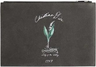Dior Pre-owned Clutch - Lily of the Valley - Dames - Vintage Clutch - Grijs - ONE Size - Leer - Vintage