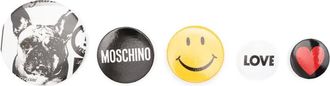 Moschino Set di 5 spille con logo - Nero