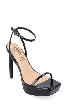 Journee Collection Telilah Strappy Platform Sandal in Black at Nordstrom Rack, Size 10