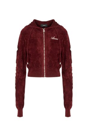 Amiri WOMENS BONES HOODIE Size: M, colour: BURGUNDY