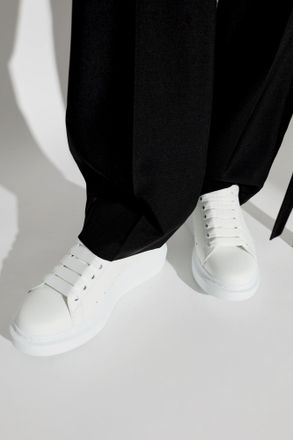 Alexander McQueen Leather Sports Shoes With Logo, Womens, White