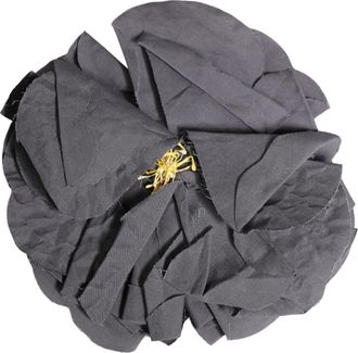 Dolce & Gabbana Womens Gray Floral Motif Silk Blend Poplin Fabric Bar Pin Brooch Viscose Brass Plastic Accessory