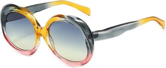 Generic Round Large Frame Mens And Womens Vacation Sunglasses Outdoor Driving Sports Party Photo Sun Glasses(Blue)