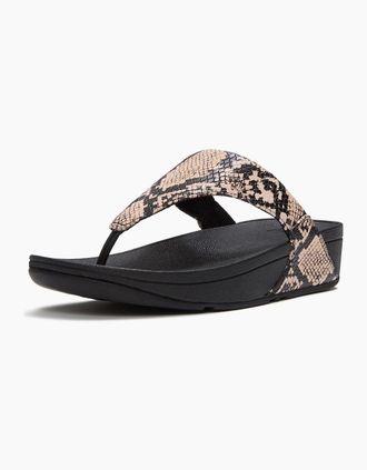 FitFlop Womens Fitflop Lulu Leather Womens Hazy Taupe/Black Sandals - Size: 5